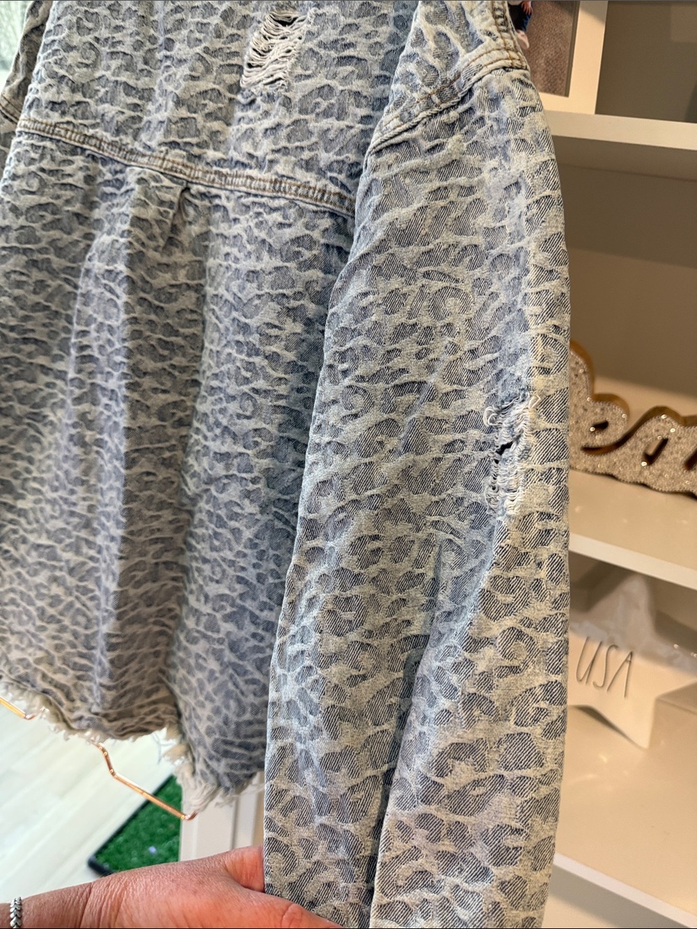 Washed POL Leopard-Print Button Front Jacket - Picture 8 of 12